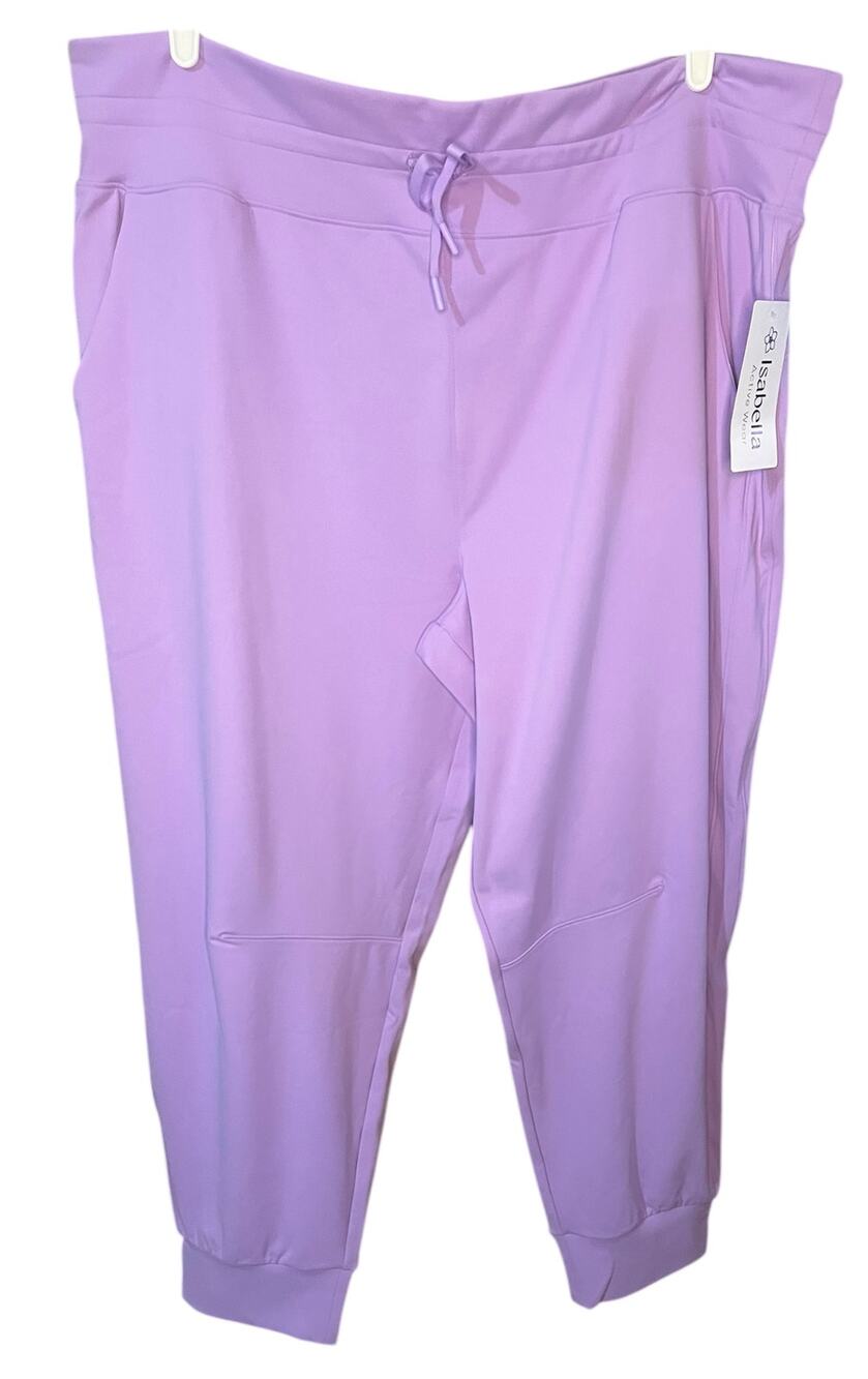 Isabella Active Wear Drawstring Jogger Size 2X in Viola Purple